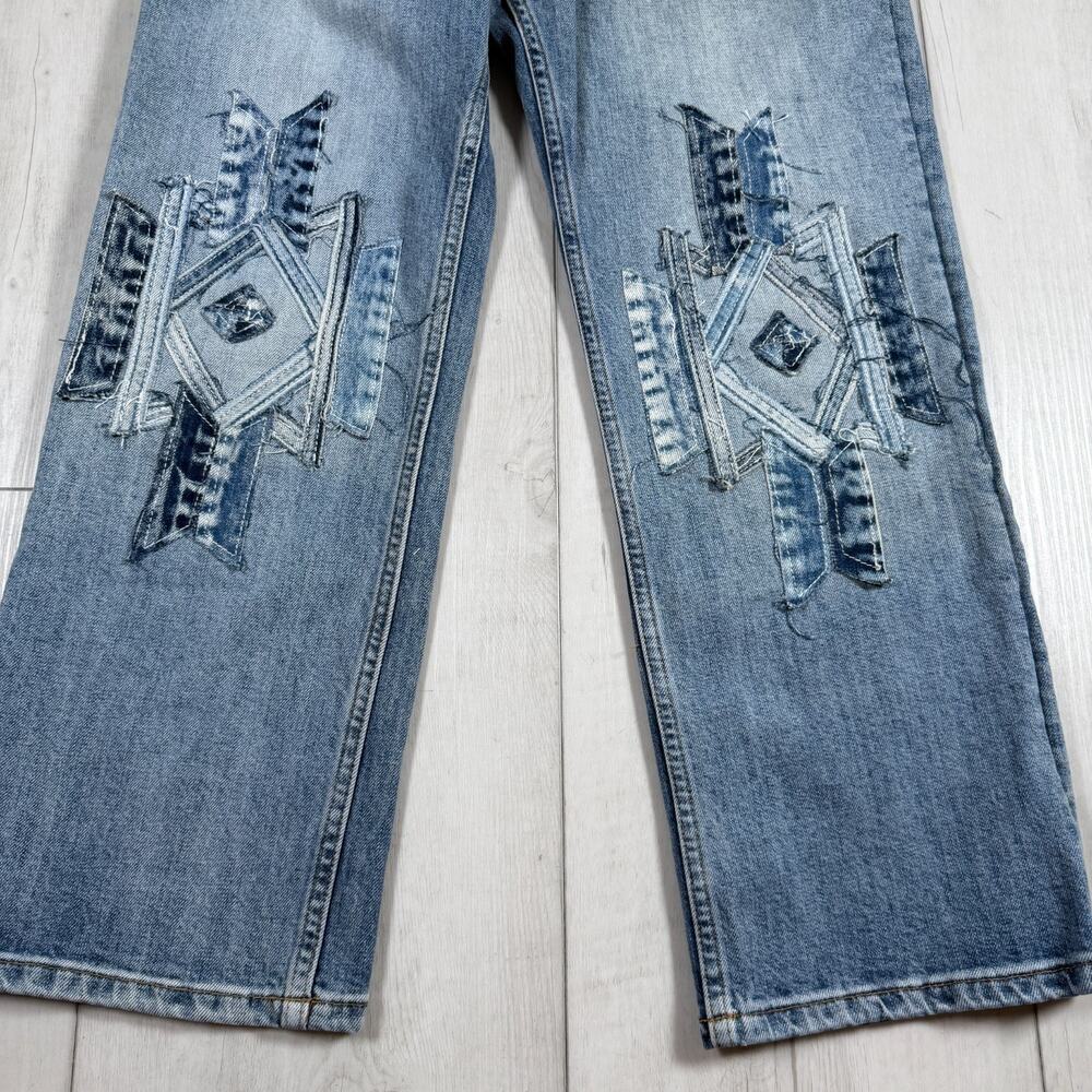 LUCKY BRAND Lucky Pins High Rise Wide Leg Jeans Women's 10/30 Patchwork Boho - Picture 3 of 11